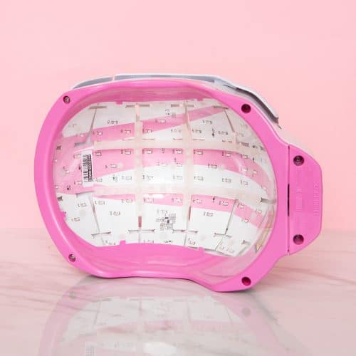 inside view of theradome laser helmet in special edition pink