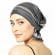 woman wearing chemo beanies headcover in diana style