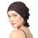 woman wearing chemo beanies headcover in janice style