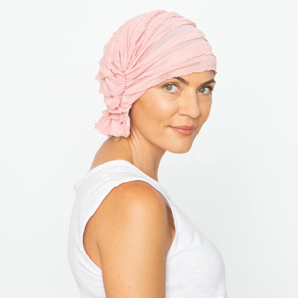 Chemo Beanies® - Headwear Covers for Hair Loss ~ Pink Lotus Elements