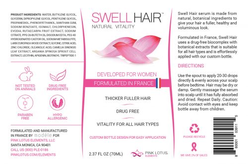 swell hair vitality serum bottle label