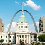 st louis capitol with arch